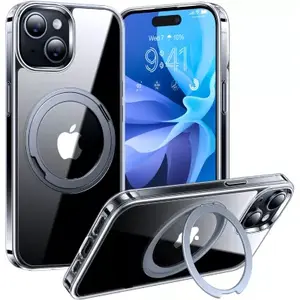 Coque intégrale TORRAS iPhone 15 Plus MagSafe + support rotatif pas cher