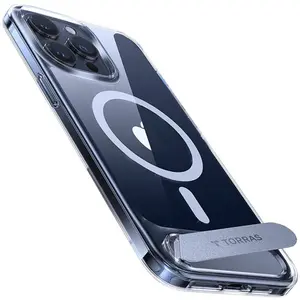 Torras geschikt voor iPhone 15 Pro Max Kickstand MagSafe hoesje - Tran... pas cher