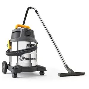 Vacmaster Aspirateur eau et poussières 1600W - 20L inox - 27 Kpa avec prise intégrée pas cher