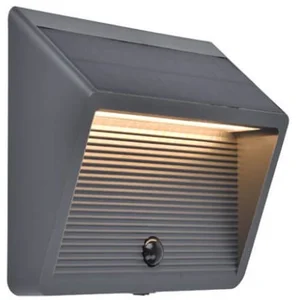 LUTEC - Linko Solar wandlamp met sensor - LED - Donkergrijs pas cher