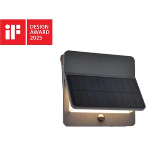 LUTEC Aleta - LED Solar wandlamp voor buiten - Optimaal opladen door s...