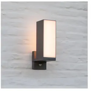 LUTEC Cuba - LED Wandlamp voor buiten met sensor - Donkergrijs