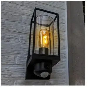 LUTEC Connect Flair - Slimme wandlamp voor buiten met camera en sensor - E27 retrofitting - Premium aluminium - IP44 weerbestendig - Mat zwartVendu parbol