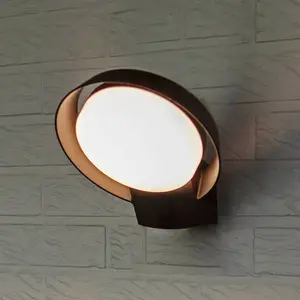 LUTEC Polo - LED wandlamp voor buiten - Premium aluminium - 1100Lm krachtig licht - 3000K warm licht - IP54 extra weerbestendig - Donkergrijs