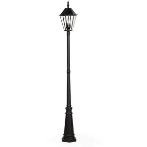 LUTEC London - Solar lantaarnpaal voor buiten - Aluminium armatuur - E12 fitting - Retrofit bulbs inbegrepen - Warm en zacht licht - Zwart pas cher