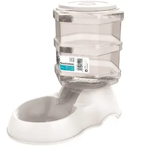 M-PETS Zeshoekige kroketdispenser - 3500 ml - Wit - voor honden pas cher