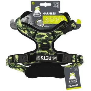 Harnais - M PETS - HIKING - Camouflage M - Tissu rembourré - Attache sécurité - Poignée - Laisse dos/avant pas cher