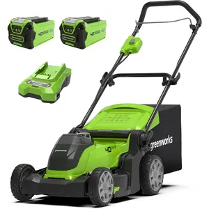 Greenworks 40 volt accu maaier met 2 x 2AH accu en lader G40LM41K2X