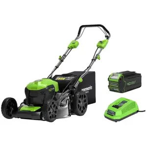 Greenworks Accugrasmaaier 40 volt incl accu en lader GD40LM46SPK4 pas cher