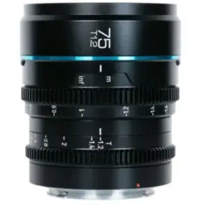 Sirui Objectif Cinéma Nightwalker Series 75 mm T1.2 S35 à mise au point manuelle pour monture RF - Noir pas cher