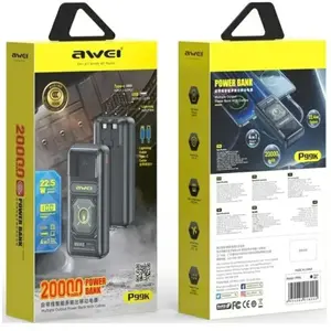 Awei P99K (20000 mAh, 22 W, 22.50 Wh), Chargeur de secours, Noir pas cher