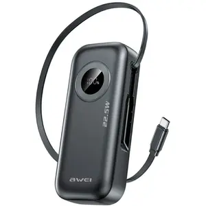 Awei PowerBank PA-9 10000mAh 22.5W czarny/black (10000 mAh, 22 W, 22.5... pas cher