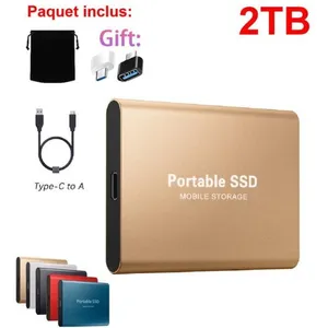 WOSHITE SSD 2T Disque Dur Externe Portable HDD Or avec OTG Adaptateur ...Vendu parcdiscount