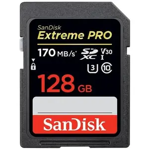 Carte Mémoire SDXC 128 Go Sandisk Extreme Pro jusqu'à 95 Mo-s, Classe 10, U3 V30 UHS-I 4K pour Caméra SDXXG pas cher