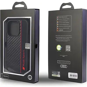 Audi Coque De Téléphone Carbon Fiber Stripe Iphone 14 Pro 6.1 Austpupcip14pr8d1bk pas cher