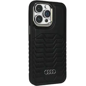 Audi - synthetisch - leren hoesje met MagSafe voor iPhone - 15 - Pro - zwart pas cher