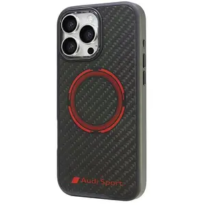 Audi Carbon Fiber Sport Red Circle MagSafe iPhone 16 Pro Max 6.9" czarny/black hardcase AUS-TPUPCMIP (Apple iPhone 16 Pro Max), Coque pour téléphone portable, Noir pas cher