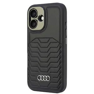 Audi Étui rigide en cuir synthétique MagSafe pour iPhone 16 6.1" czarn... pas cher