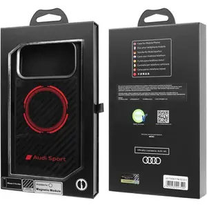 NoName Case Audi RSQ Carbon Fiber Sport Red Circle MagSafe for iPhone ... pas cher