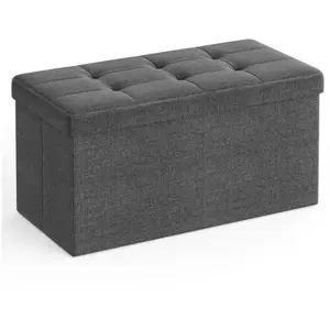 Comparateur de prix : SONGMICS Coffre De Rangement Pliable, Gris Foncé