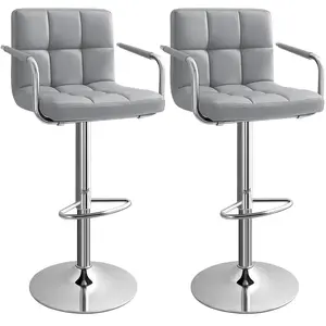 SONGMICS 2 Tabouret de bar rotatif réglable en hauteur, Gris LJB93G pas cher