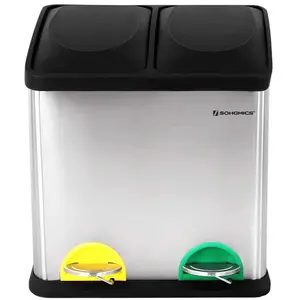SONGMICS Poubelle de Recyclage 30L, Poubelle de tri, avec pétales, en ...Vendu parcdiscount