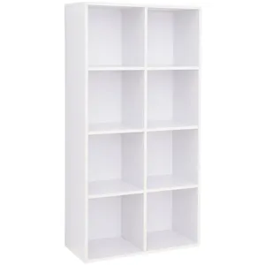 Comparateur de prix : Bibliothèque en bois VASAGLE - Meuble de rangement à 8 casiers - Blanc...