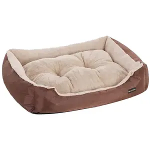 Feandrea Panier Pour Chien Avec Coussin Réversible, Marron / 65 X 55 X 20 Cm pas cher
