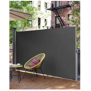 Paravent extérieur rétractable, 350 x 160 cm (L x H), Toile en Polyest...Vendu parcdiscount