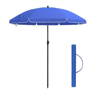 Comparateur de prix : SONGMICS Parasol droit Ø 160 cm, UV 50+, Nervures en Fibre de Verre, T...