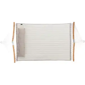 SONGMICS Double hamac rembourré résistant, Crème + Beige GDC34BE pas cher