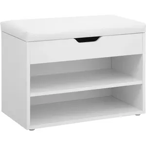 Vasagle Banc À Chaussures M Blanc pas cher