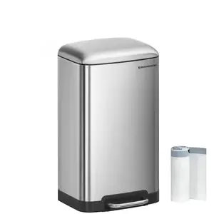 SONGMICS Poubelle 30 Litres, avec Pédale en Acier, Seau Intérieur et C... pas cher