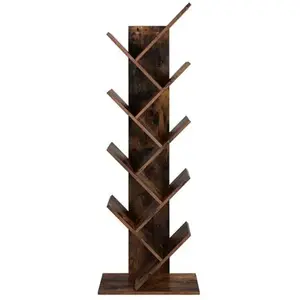 Comparateur de prix : Bibliothèque en forme d'arbre VASAGLE - 8 niveaux - Marron rustique