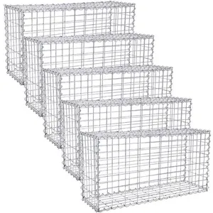 Lot de 5 Gabions en Pierre 100x50x30cm - SONGMICS - Base pour Mur Méta... pas cher