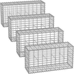 4 jardinières à gabion métalliques 100x50x30cm - SONGMICSVendu parcdiscount