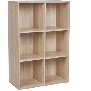 VASAGLE Bibliothèque, Étagère à 6 Compartiments, Meuble de Rangement Livres, Cloison Séparateur, Présentoir, pour Salon, Chambre, Bureau, 30 x 65,5 x 97,5 cm, Naturel LBC203H