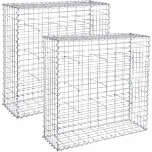 Comparateur de prix : Gabions à Pierres - SONGMICS - Lot de 2 - 100 x 90 x 30 cm - Mailles 5...