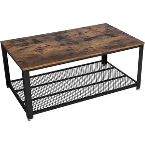 Vasagle SONGMICS Table basse, Armature en métal, Industriel, 1 étagère LCT61X pas cher