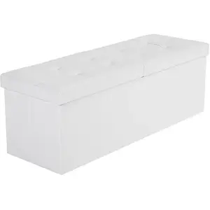 Songmics® Banc Pouf Coffre de rangement tabouret pliable par 2 côtés B... pas cher