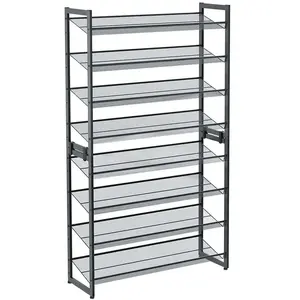 SONGMICS Étagère à chaussures à 8 niveaux, Gris LMR08GB pas cher