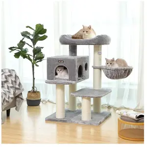 FEANDREA Arbre à Chat, avec Plate-Forme d Observation XXL, Hamac, Gran...