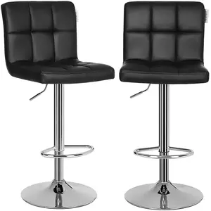 Songmics 2 tabourets de bar gris clair, Noir LJB64B pas cher