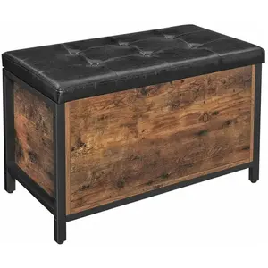 Comparateur de prix : VASAGLE Coffre de Rangement, Banc Style Industriel, Siège rembourré PU...
