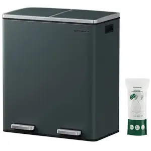 Songmics Müllbert, Poubelle, Gris pas cher