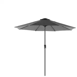 SONGMICS Parasol de jardin avec manivelle, Gris / Ø 3 m GPU30GYV1 pas cher