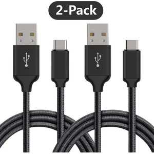NOV@GO 2 Câbles de recharge USB TYPE C pour Samsung Galaxy A3 2017 (2 mètres + 1 mètre, noir) pas cher