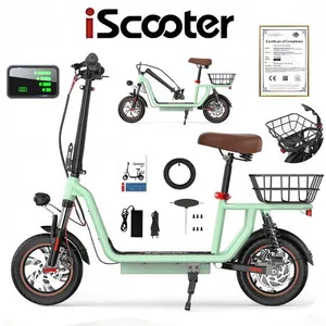 Trottinette Électrique iScooter  i12 Vert avec Siège 12 Deux amortisse...