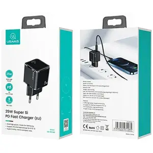 Usams  ad. siec. 1xUSB-C T42 mini 25W (only head) Super SI 5V-3A PD3.0... pas cher