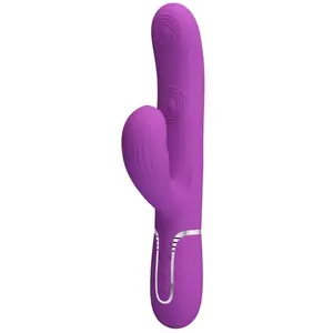 PRETTY LOVE Perlita - Rabbit Vibrator - 3-in-1 Multifunctioneel - 7 Pulsstanden- & 7 Tikkende standen - Waterproof - Paars